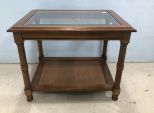 Glass Top Two Tier Side Table