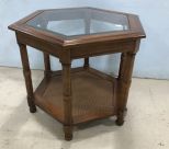 Glass Top Tow Tier Octagon Side Table