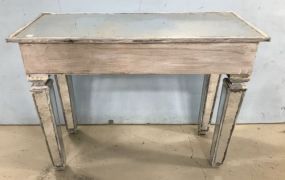 Painted White Mirrored Wall Console Table