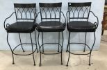 Three Metal Bar Stools