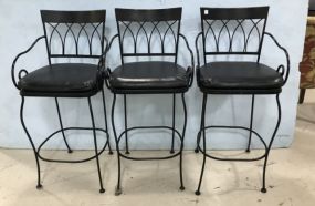 Three Metal Bar Stools