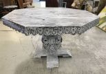 Polygon White Painted Pedestal Table
