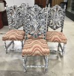 White Painted Renaissance Style Dinning Chairs