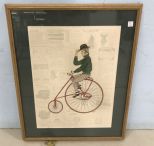 Decorative Print of Unicycle Bicycle Rider