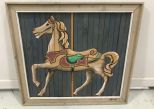 Wood Panel Painted Horse Decor