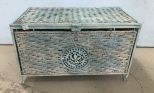 Painted Rattan Storage Box