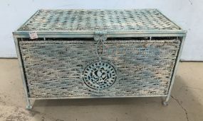 Painted Rattan Storage Box