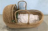 Large Wicker Doll Cradle