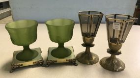 Vintage Brass Base Candle Holders