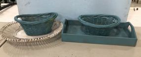 Painted Baskets and Tray