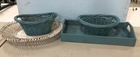 Painted Baskets and Tray