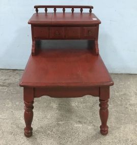 Red Painted Step Up Side Table