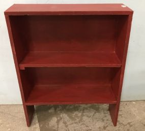 Red Painted Two Shelf Bookcase