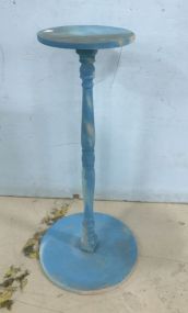 Blue Painted Spindle Pedestal Stand