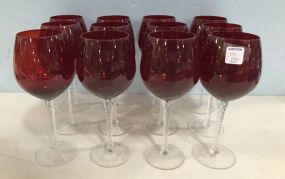 Tall Ruby Red Wine Stemware