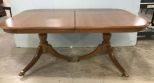 Bassett Oak Finish Double Pedestal Dinning Table