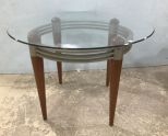 Contemporary Style Round Glass Top Table