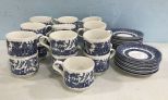 Group of Blue Willow Style China
