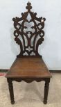 Victorian Style Carved Back Hall Chair