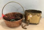 Copper Bucket and Handled Pot