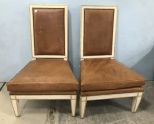 Pair of French Provincial Style Leather Chairs
