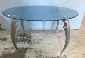 Contemporary Oval Glass Table