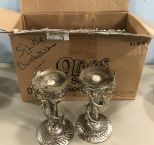 Studio Silver Plate Grapevine Candle Holders
