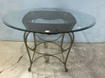 Contemporary Metal Base Glass Dinning Table