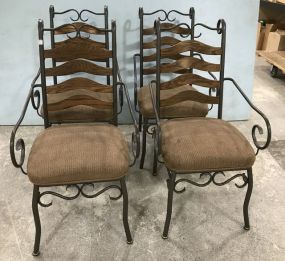 Contemporary Metal Frame Arm Dinning Chairs