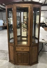 Large 1980's-90's One Piece Corner Cabinet
