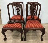 Four Reproduction Chippendale Style Dinning Chairs