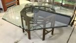 Large Polygon Glass Top Dinning Table