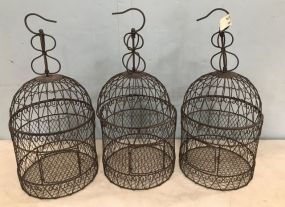 Three Decorative Hanging Bird Cages