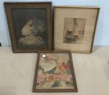 Three Vintage Framed Artworks