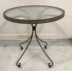 Glass Top Metal Patio Table