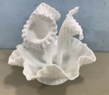 Three Arm Milk Glass Epergne