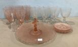 Pink and Clear Depression Era Glassware
