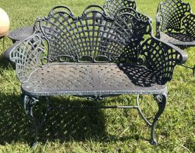 Ornate Aluminum Outdoor Bench