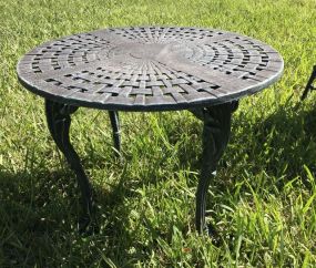 Ornate Aluminum Outdoor Side Table