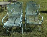 Four Iron Rocker Arm Patio Chairs