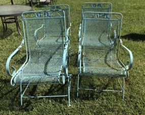 Four Iron Rocker Arm Patio Chairs