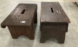 Two Primitive Wood Stools