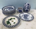 Blue Willow Plates and Decor