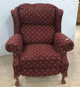 Upholstered Wing Back Recliner