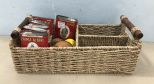Woven Basket with Collectibles