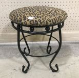 Leopard Print Top Modern Stool