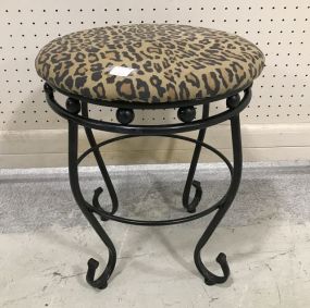 Leopard Print Top Modern Stool