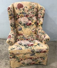 Floral Pattern Wing Back Arm Chair