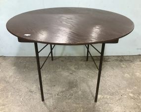 Vintage Round Wood Top Fold Out Table