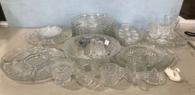 Large Group of Clear Glass Pieces